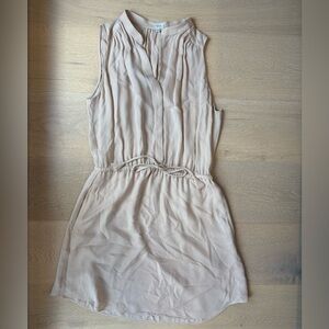 Aritzia Babaton 100% Benedict Silk Light Beige Mini Sleeveless Dress